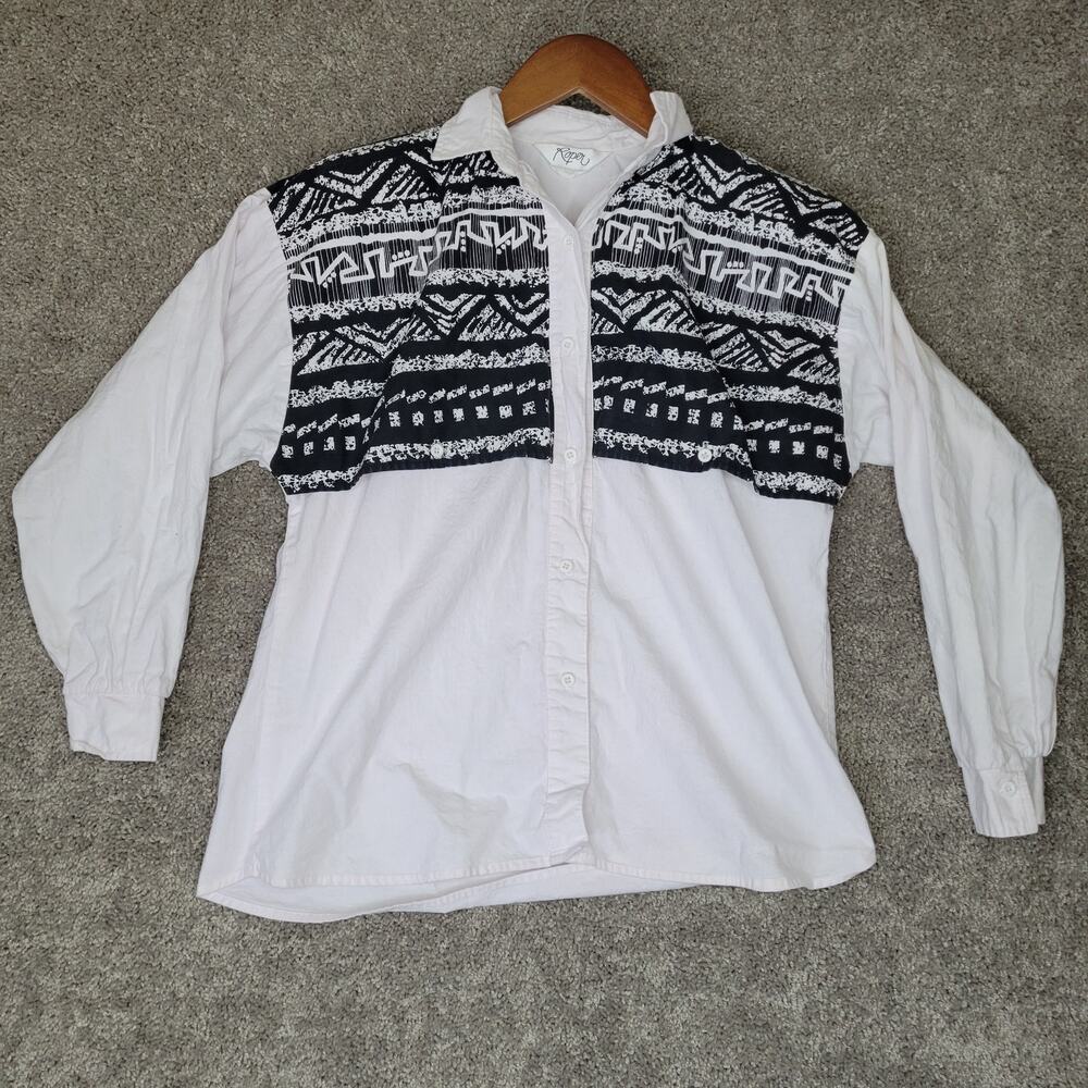 Vintage Roper Aztec Button Down Western Shirt Mens Size Small